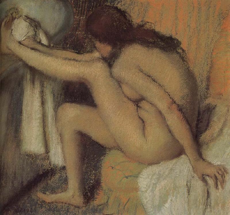 Edgar Degas Naked  woman wiping toes